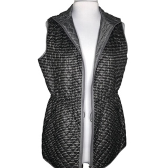 No Brand Label Long Reversible 2-way Zip Mock or Flat Laid Collar Vest Size L - Picture 6 of 12